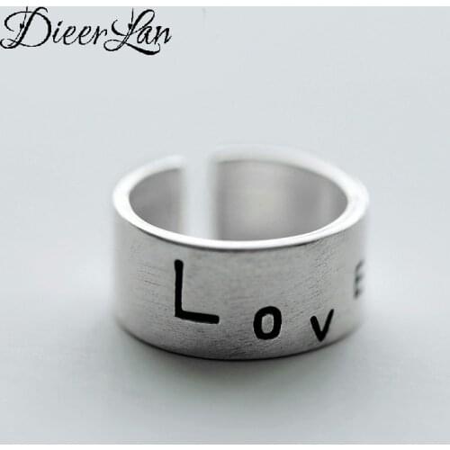 Bohemian Ethnic 925 Sterling Silver LOVE Letter Rings for Women Bridal Wedding Vintage Open Finger Rings Christmas Gifts
