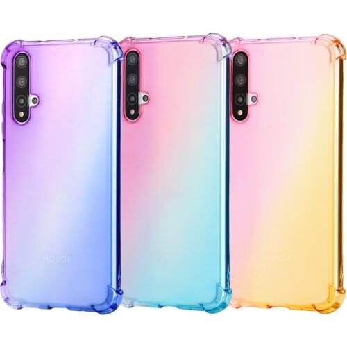 Shockproof Airbag Phone Case For huawei honor 9X pro 8X 20 V20 9i 20i play3 Rainbow Gradient Soft tpu silicone Cases back Cover