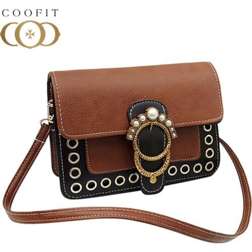 Coofit Retro Luxury Crossbody Bag For Women Vintage Brand Shoulder Bags Fashion All-Match Messenger Satchel Bags For Lady Girls