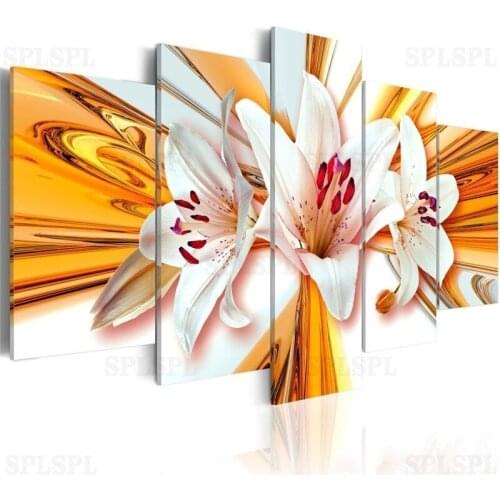 Colorful Orchids Blossom Wall Art Flora Poster Modern Canvas Painting Pictures for Living Room Bedroom Home Decor