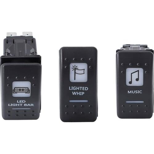 For Can Am Marine Rocker Switch Music Lighted Whip Led Light Bar Button Switch Orange Backlight