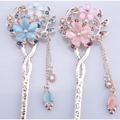 Chinese Retro Hair Claw - Direct Pearl Plate hairpin Red White Bridal Headdress Hair Sticks Jewelry Handmad Hair Accessories