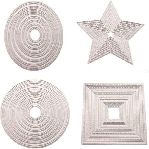 Circle Oval Square Frame Decoration Metal Steel Frames Cutting Dies DIY Scrapbooking Photo Album Embossing Paper Cards