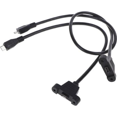 Micro USB 2.0 Male to USB 2.0 B Female Connector Cable With Panel Mount Hole 30cm 50cm With Panel Mount Hole cables