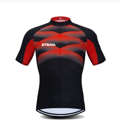 Strava 2021 Mens Bike Team Summer Polyester Air Qermeability And Quick Drying Short Sleeve Zipper Plain Cycling Jersey Sports
