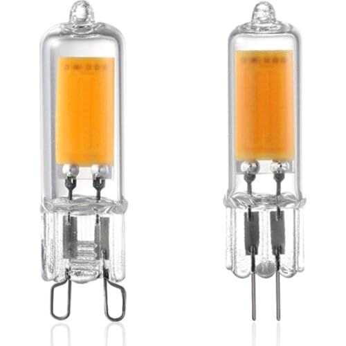 10X New G9 G4 Led Lamp 220V 230V COB LED Bulb 360° lighting Glass Body Ultra Bright LED Source light Replace Old Halogen bulb