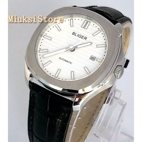 2019 new Bliger watches 40mm brushed case Sapphire glass Silver Dial Date Automatic mens luxury top mechanical watches