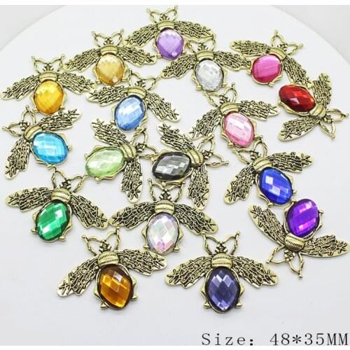 New 5 Pieces Metal Rhinestone Chic Insect Bee Brooch Birthday Party Wedding Clothing Jewelry Accessories