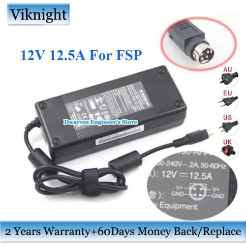 Genuine 12V 12.5A FSP AC Adapter Charger for QNAP TS-409 TS-412 TURBO NAS Dynamic ELO 15A1 Touch Monitor FSP150-AHA CTS EX90