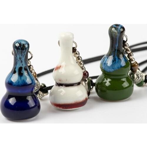 Jingdezhen Calabash Shape Ceramic Beads Necklace vintage necklaces Classic style #FY561