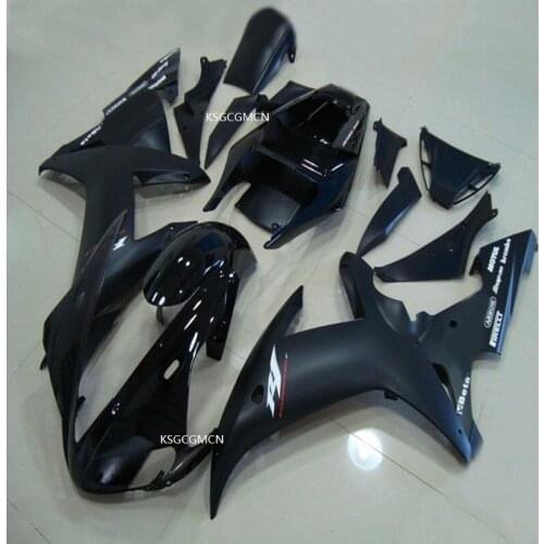 Full black 100% ABS plastic fairings for Yamaha injection molding YZF R1 02 03 black fairing kit YZFR1 2002 2003