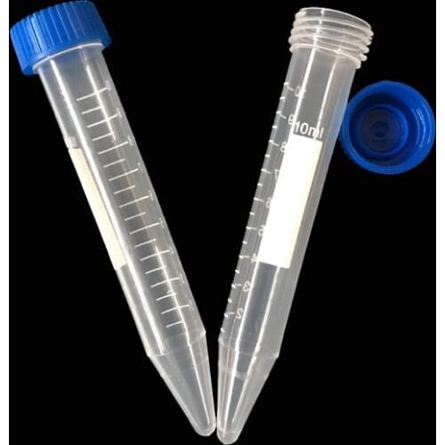100pcs Factories Wholesale Transparent Test Tube PP Centrifuge Tube 10ml with Screw Lid