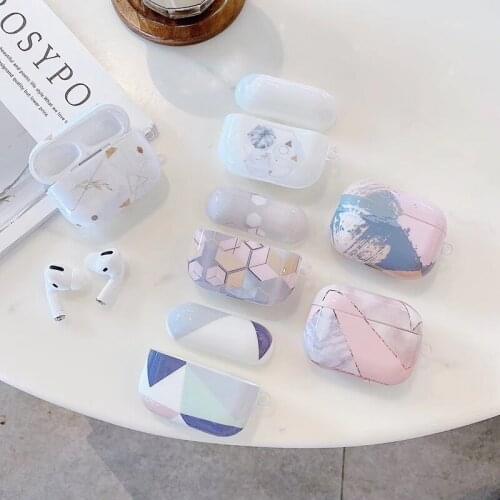 Luxury Marble Soft Silicon Wireless Earphone Charging Cover Bag for Apple AirPods Pro 3 Glossy Graffiti Bluetooth Headset Case