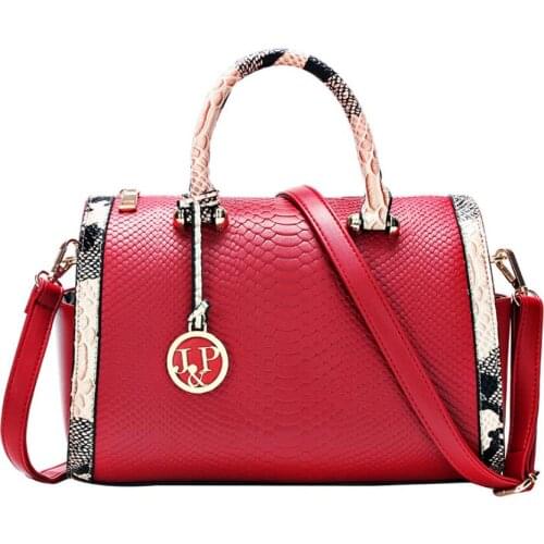 New Luxury Quality womens handbag Snake print leather womens bags fashion Boston Pillow Bag Lady Shoulder Crossbody Bags W-08