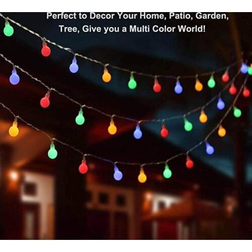 Solar LED String Lights 5M 30 LED Waterproof Ball Lights 2 Modes Starry Fairy String Lights For Christmas Garden Wedding Party