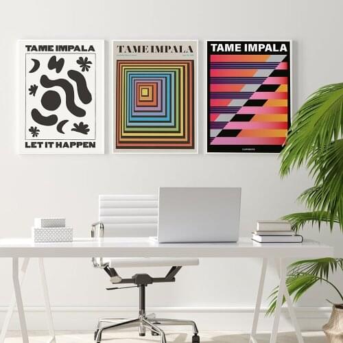 Tame Impala Abstract Color Print Quote Poster Music Song Lyrics Wall Art Picture Aesthetic Retro Canvas Painting Bed Room Decor