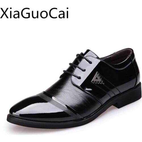 Luxury Business Derby Shoes For Men British Style Lace Up Pointed Toe Fashion PU Leather Shoes c292 15