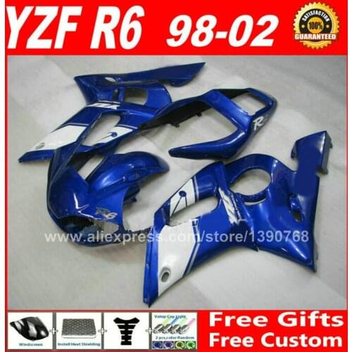 High quality Fairings kit for YAMAHA YZF R6 98 99 00 01 02 blue ABS parts fairing kits 1998 1999 2000 2001 2002 XRS2