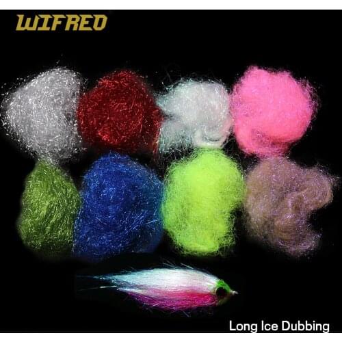 Wifreo 8cm Long Fly Tying Ice Dubbing Material Synthetic Spark Fibers for Nymph Scuds Ice Fish Thin Ice Wing Fly Tying Material