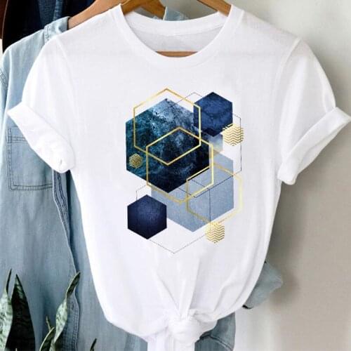 T-shirts Women 90s Clothing Casual Ladies Cute Printing Travel Fashion Clothes Stylish Tshirt Top Lady Print Summer Tee T-Shirt