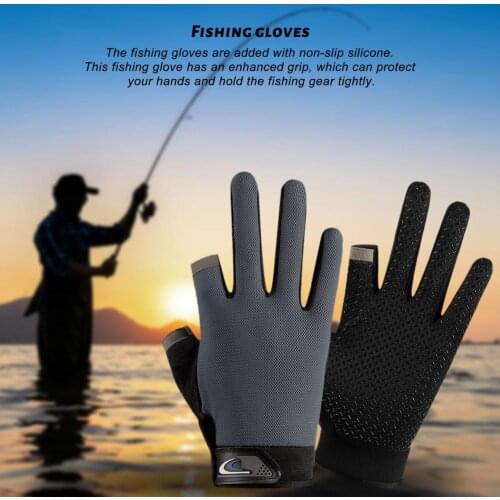 1 Pair Universal MTB Bike Gloves Sunscreen Two Fingers Elastic Outdoor Fishing Gloves Anti-slip Cycling Gloves Mittens One Size