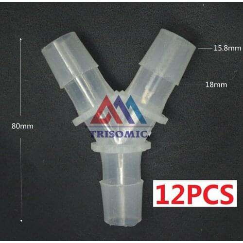12 pieces 15.8mm Y tpye equant Connector Equal Tube Joiner Material PP Plastic Fitting Fish Tank Airline Aquarium
