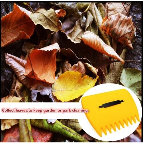2Pcs/Pair Yellow Plastic Garden Yard Leaf Scoops Grass Hand Handy Rakes
