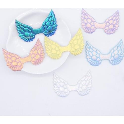 20Pcs 48*32mm Glitter Leather Angel Wing Applique Colorful Cupid Wing Fairy Wing for DIY Clothes Headwear Bow Decor Patches P90