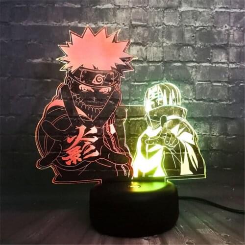 Naruto Shippuden 3d Night Lights Uzumaki Uchiha Sasuke Decor Bedroom Color Changing Led Lighting Itachi Lamp Anime Lampara