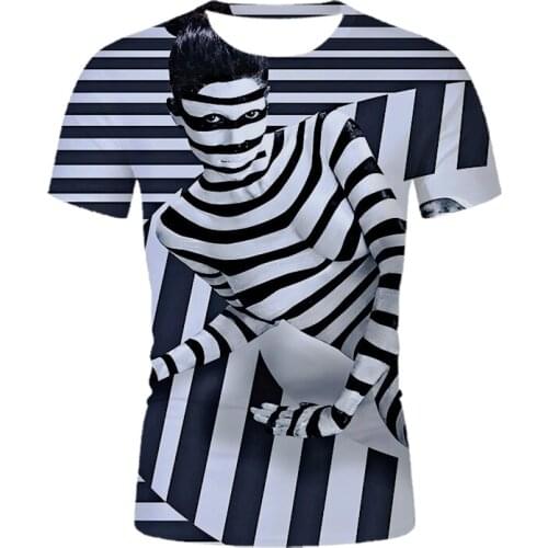 3DT shirt Summer black and white beauty print T-shirt Unisex fashion short sleeve Top comfortable and breathable t-shirt XXS-6XL