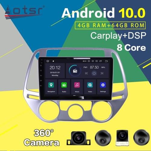 Car Multimedia DVD Player For Hyundai I20 Android 10 Radio Tape Recorder Car GPS Navigation Auto Stereo Audio Screen Head Unit