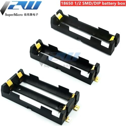 18650 battery box single/dual section SMT patch in-line 1/2 section 18650 patch battery holder SMD