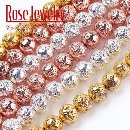 Natural Stone Beads Multicolor Rock Volcanic Lava Round Beads For Jewelry Making DIY Bracelet Earring Accessories 15''4/6/8/10mm