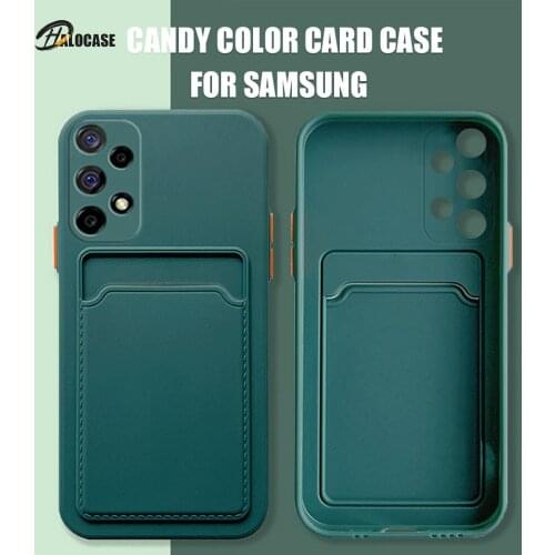 Card Holder Wallet Case For Samsung A52 A72 A51 A71 A42 A32 A02S A12 S20 FE S21 S10 S9 Plus Note 20 Soft Silicone Cover
