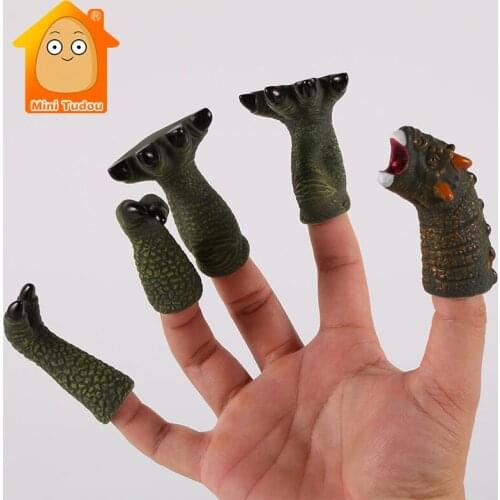 Kids Dinosaur Model Toys Mini Animal Finger Doll Children Educational Simulation Action Figures Collection Set For Boy Girl Gift