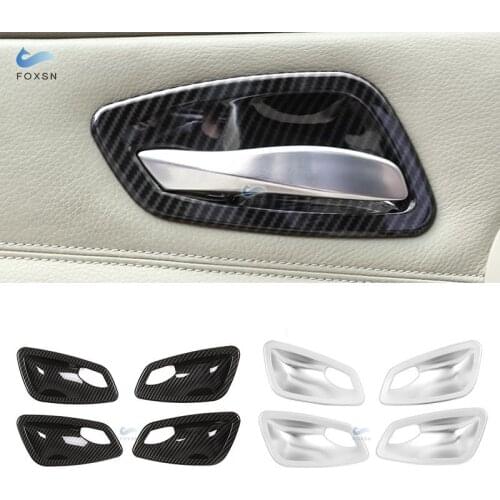 For BMW 3 Series E90 2005 2006 2007 2008 2009 2010 2011 2012 Carbon Fiber Texture Car Door Handle Panel Door Bowl Cover Trim