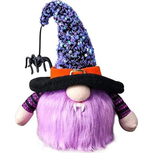 Halloween Glowing Faceless Doll Plush Dwarf Glowing Doll Spider Vampires Gnome Ornaments for Halloween Decoration