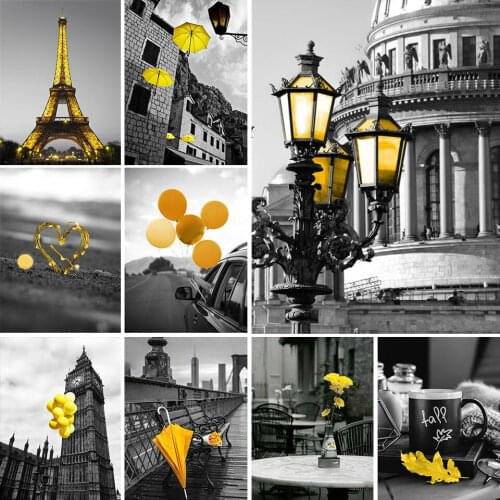 DIY 5D Diamond Painting Black And White Landscape Kit Full Drill Embroidery Mosaic Art Pictures of Rhinestones Gift Home Decor