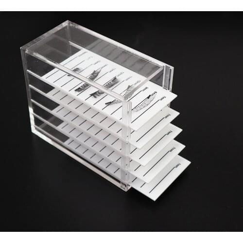 5 layers clear eyelash storage box Makeup Display Container Eyelashes Glue Pallet Holder Grafting Eyelash Transparent Container