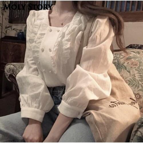 Женские белые рубашки Moly Story China At AliExpress