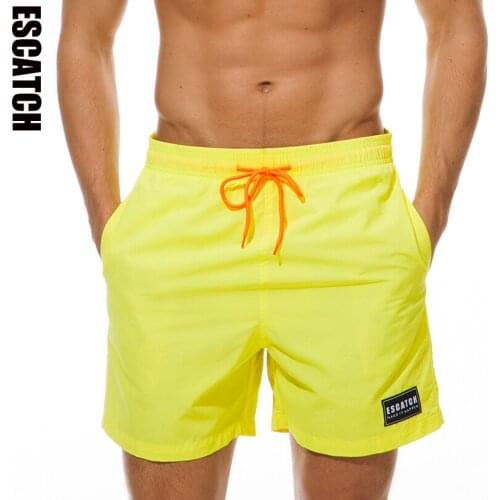 ESCATCH M-3XL Men Beach Board Shorts Quick Drying 2019 Summer Clothing Boardshorts Sandy Solid Beach Shorts 10colors