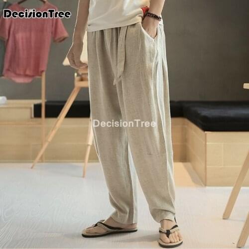 2021 mens hiphop harem pants chinese style harajuku ankle banded jogger sweatpants loose casual male streetwear trousers