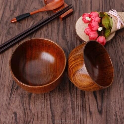 Natural Jujube Wooden Rice Soup Bowl Food Containter Kitchen Utensil Tableware D18 20 Dropshipping
