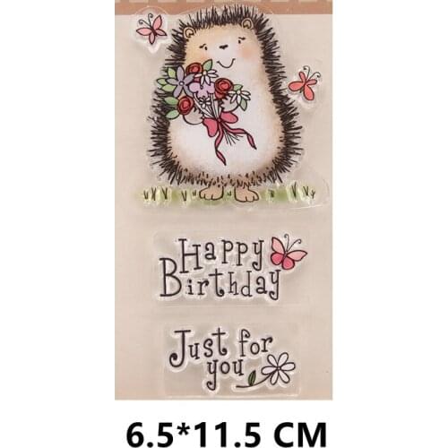 2021 New Hedgehog Clear Stamps DIY Scrapbooking Craft Supplies Rubber Silicon Seals Card Album Hobby ink pad Stamping