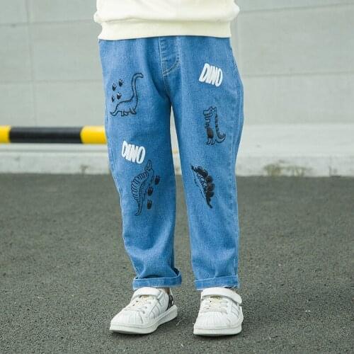 KEAIYOUHUO Boys Jeans 2020 Autumn And Winter New Foot Pants Baby Kids Cartoon Casual Pants Children Trendy Clothing 1-8 Year Old