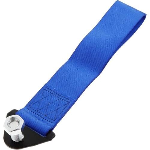 Great Performance Car Auto Tow Strap Set Front Rear Bumper Hook - Blue