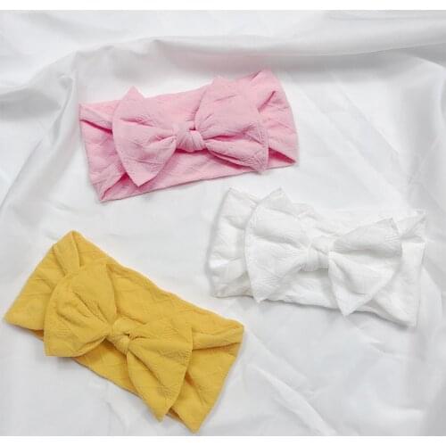3Pcs/set Bow Headbands Cable Knit Solid Wide Nylon Headbands Turban Baby Girls Head Wrap Hair Accessories 9 colors