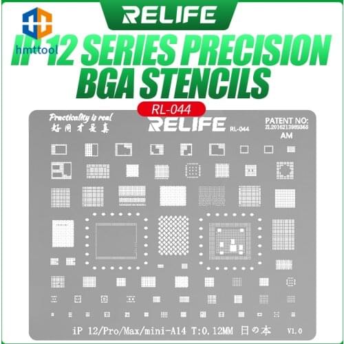 RL-044 BGA Reballing Tin Net Steel Net For IPhone 12 series Dot Reballing Matrix Face Original BGA Reballing Stencil