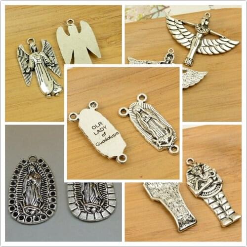 God/Jesus/mummy shape alloy DIY Christmas charm pendant jewelry accessories findings antique silver necklace chain hot
