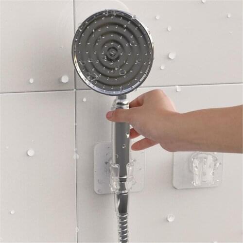 Convenient Trackless Stickers Holder Punch-free Shower Holder Universal Bathroom Bracket Nozzle Base Stand Household Supplies